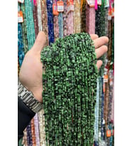 Ruby Zoisit Taşı 3x5mm Çift Delikli Dizi