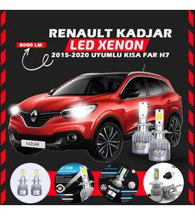 Renault Kadjar 2015-2020 Kısa Far Uyumlu Şimşek Etkili Led Xenon Performance Series H7