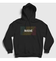 Presmono Unisex Siyah Imagine Beatles John Lennon Kapüşonlu Sweatshirt 34888tt