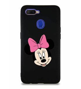 Oppo AX7 Soft Premier Kapak Minnie Mouse-C Tasarımlı Silikon Kılıf - Siyah (Şeffaf)
