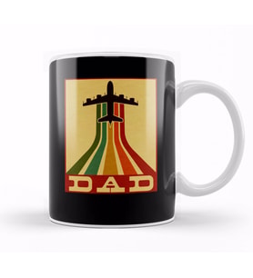 Retro Pilot Dad Vintage Airplane Aviation Father Kupa Bardak Porselen