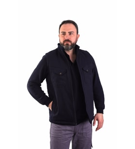 ESER - 7-7 Gabardin Polarlı Yelek - Kışlık - Lacivert