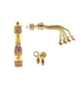 Özel İşçilikli Zirkon Taşlı İmame Püskül Set (Model-2)