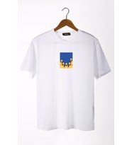 Unisex Beyaz Bisiklet Yaka Önü Ducks Baskılı Oversize T-Shirt 22Y-3400762-66