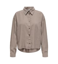 Only ONLARIS LIFE LS PLEAT SHIRT WVN Bej Kadın T-Shirt 15337947