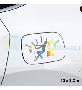 Kadın Araba Yakıt Depo Kapağı Hologram Oto Sticker Araba Yapıştırma Çıkartma Etiket 12 X 8 Cm