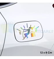 Kadın Araba Yakıt Depo Kapağı Hologram Oto Sticker Araba Yapıştırma Çıkartma Etiket 12 X 8 Cm