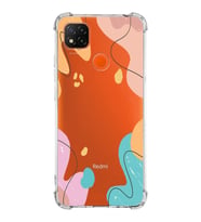 Xiaomi Redmi 10A Köşe Korumalı Antişok Kapak Karışık Renkler Tasarımlı Şeffaf Silikon Kılıf