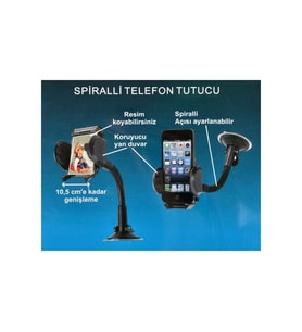Araç içi vantuzlu cam ve torpido uyumlu telefon tutucu