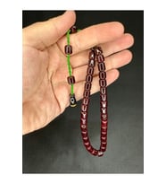 SEVGİLİYE ÖZEL HEDİYE ÇUBUK KEHRİBAR TESBİH KESTANE RENGİ KAPSÜL KESİM 9MMX11MM H-1531. (Çok Renkli)