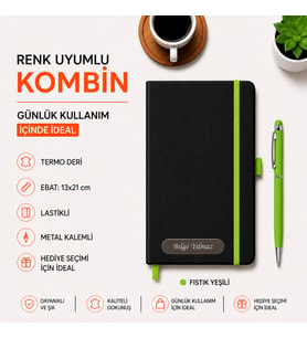 Kişiye Özel Termo Deri Özel Kalem Renginde Lastikli
