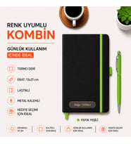 Kişiye Özel Termo Deri Özel Kalem Renginde Lastikli