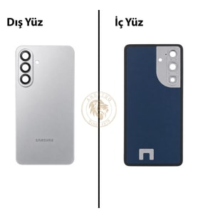 Samsung Galaxy S26 Gümüş Renk Lensli Arka Kapak Arka Cam Batarya Kapağı Pil Kapağı Lazer Kesim Back Cover Galaxy S26 Uyumlu