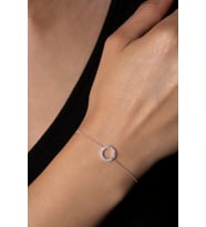 Elika Silver Kadın Halka Model 925 Ayar Gümüş Bileklik (Gümüş)