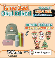 Kapbirhediye Okul Etiketi Isme Özel Kalem Defter Etiketi Yılbaşı Temalı 190 Adet
