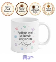 Kişiye Özel Hayvan Dostu Mesajlı Kupa Bardak İsimli Hediye