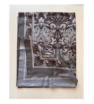 Polo Craft Soft Osmanlı Desen Şal 70 x 180 (Koyu Yeşil-Gri-Beyaz)