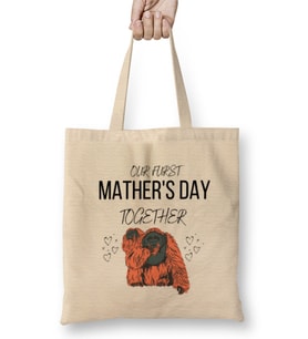Mathers Day Gift 2021 OUR FURST MATHER'S day TOGETHER Bez Çanta Uzun Saplı