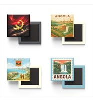 Buzdolap Magnetleri - Angola Luanda - 4'lü Set Magneti
