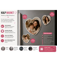 Kalp Fotoğraf Magneti Anne ve Erkek Çocuğa Kişiselleştirilebilir Sevgi Anısı Hediyesi