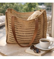 Mango Model Çanta, 45*40 cm (Kahverengi - Bej)