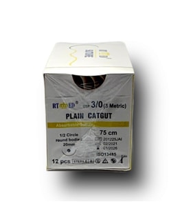 Plain Katküt 3/0 Yuvarlak 1/2 20 mm
