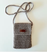 Mi-Knitting, Vizon Rengi Kadın Çantası, Telefon Çantası, El Yapımı Çapraz Çanta