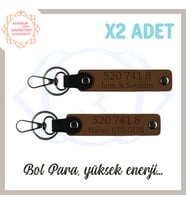 Açık Kahve, Adınıza Özel, Bolluk Akışı Getiren Hediyelik 520 741 8 Enerji Dolu 2'li Anahtarlık Set