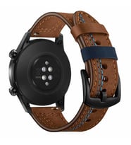 ​​Galaxy Watch 42mm (20mm) KRD-19 Dikişli Deri Tasarım Kordon Siyah