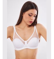 Le Jardin Linda Tül Detaylı Toparlayıcı İnce Soft Cup Sütyen (B-C CUP) -9200 (Beyaz)