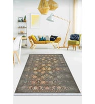 Antrasit Modern Dokuma Pamuk Taban Kaymaz Kilim KLM003