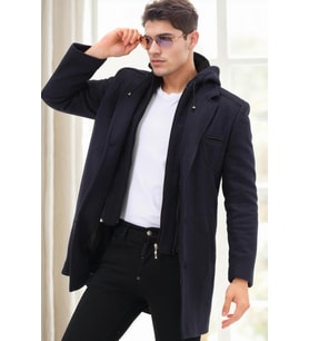 PLT9371 DEWBERRY ERKEK PALTO-DİAGONAL LACİVERT