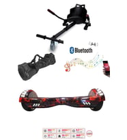 Elektrikli Kaykay Scooter Akıllı Denge Hoverboard + HoverKart + Çanta FULL LEDLİ EXTREM PAKET D15