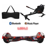 Elektrikli Kaykay Scooter Akıllı Denge Hoverboard + HoverKart + Çanta FULL LEDLİ EXTREM PAKET D15