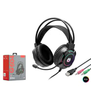 Hadron G604 RGB Aydınlatmalı Mikrofonlu 2x3.5mm 2mt Silikon Kablolu Oyuncu Kulaklığı - Siyah