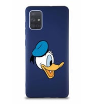 Samsung Galaxy A71 Soft Premier Kapak Donald Duck-F Tasarımlı Silikon Kılıf - Lacivert (Şeffaf)