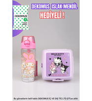 DEKOMUS İLE YENİ SEZON LİSANSLI MY MELODY&BEST FRIENDS HELLO KITTY,KUROMI 500 ML MATARA VE 2 KATLI BESLENME KUTUSU /LUNCH BOX SETİ "ISLAK MENDİL HEDİYELİ"
