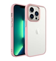 Apple iPhone 14 Pro Uyumlu Kılıf Zore Krom Kapak (Açık Pembe)