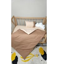 Baby Clime, 5 Parça Bebek Uyku Seti - Bulut Yastık Hediyeli - 90x130 Yorganlı (Kahverengi)