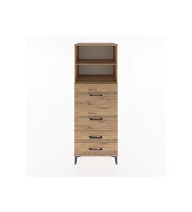 Hyperion Dolap 2 Raflı 4 Çekmeceli 60x44x163 Çam-Çam