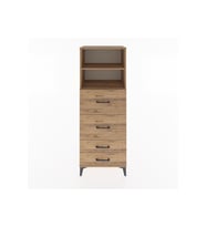 Hyperion Dolap 2 Raflı 4 Çekmeceli 60x44x163 Çam-Çam
