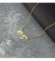 Kişiye Özel 925 Ayar Gümüş Çift Harf Kalp Kolye (Gold)