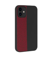 Coverzone iPhone 13 Pro ile uyumlu K?l?f Karbon Fiber Desenli Double Color 2mm Kamera Koruma �?k?nt?l? ENIGMA iPhone 13 Pro i�in K?l?f Navy Red Gray