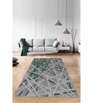Yeşil Spor Kaymaz Tabanlı Makinede Yıkanabilir Halı RV172 - 100 x 160 cm