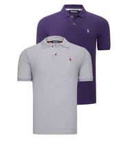İKİLİ SET T8561 DEWBERRY ERKEK TSHIRT-GRİ-MOR (Karışık)