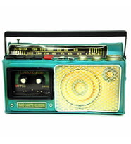 Nostaljik Dekoratif Metal Radyo Kumbara Yeşil C0313