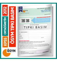 2012 KPSS Ortaöğretim/Lise ÖSYM Çıkmış Soru Tıpkı Basım Kitapçığı Türkiye Geneli
