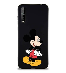Huawei P Smart S Soft Premier Kapak Mickey Mouse-D Tasarımlı Silikon Kılıf - Siyah (Şeffaf)