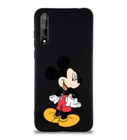Huawei P Smart S Soft Premier Kapak Mickey Mouse-D Tasarımlı Silikon Kılıf - Siyah (Şeffaf)