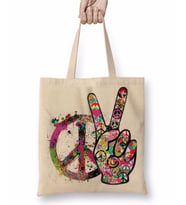 Peace Barış Sİmge Bez Çanta Uzun Saplı